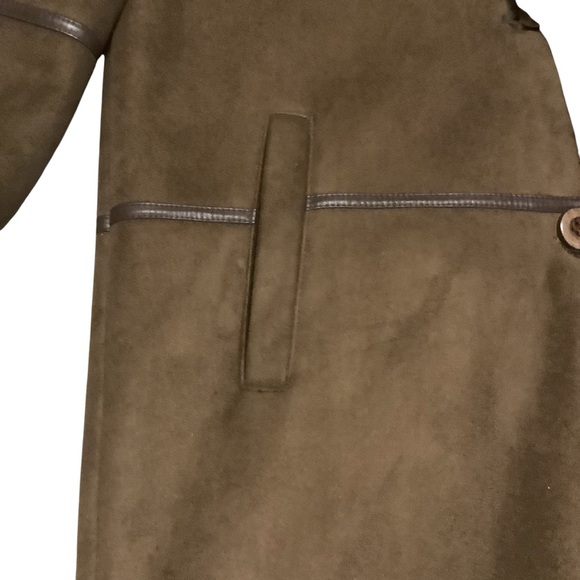 LONDON FOG CHOCOLATE BROWN FULL LENGTH COAT WITH FAUX FUR DETAILS/ Size MP - Picture 9 of 16